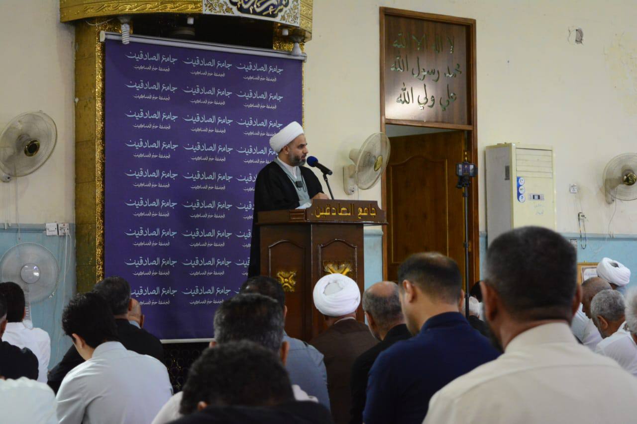 جامع الصادقين في الرصافة يحتضن جموع المصلين لأداء فريضة الجمعة المباركة